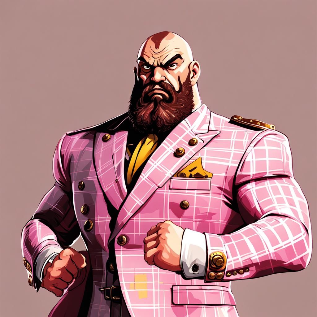 Zangief in Pink Burberry Suit
