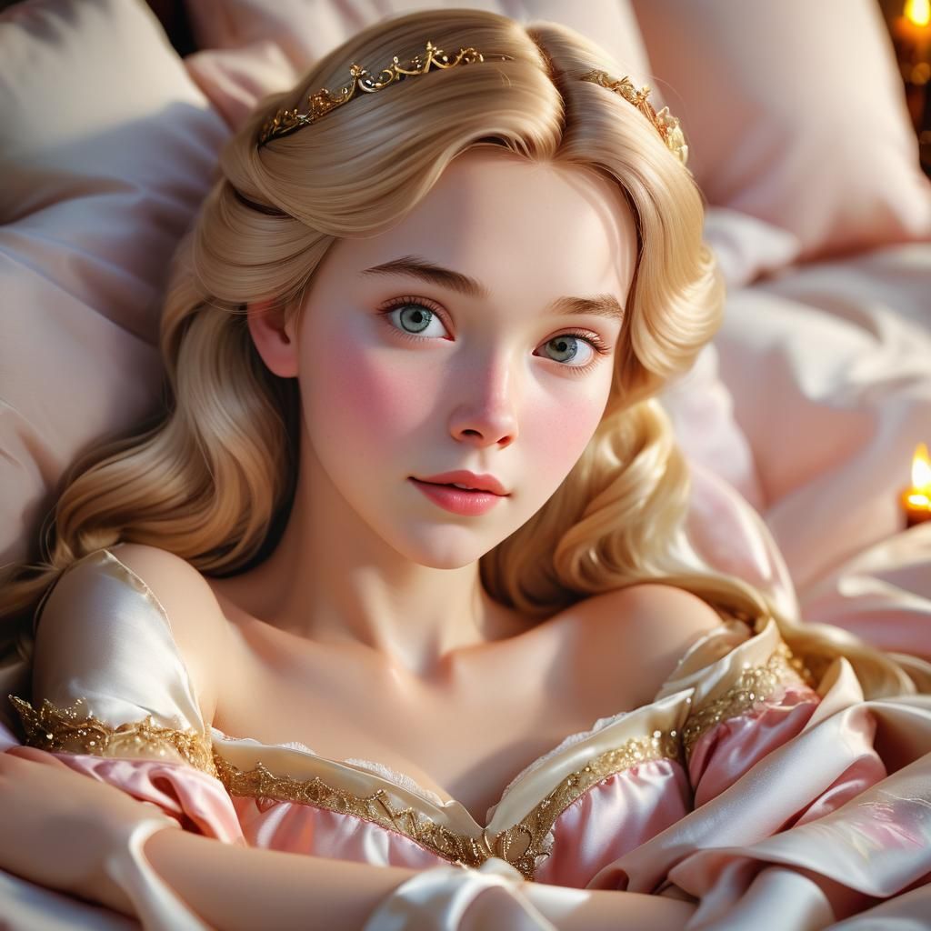 Princess Aurora: A Peaceful Portrait in Pastel Colors