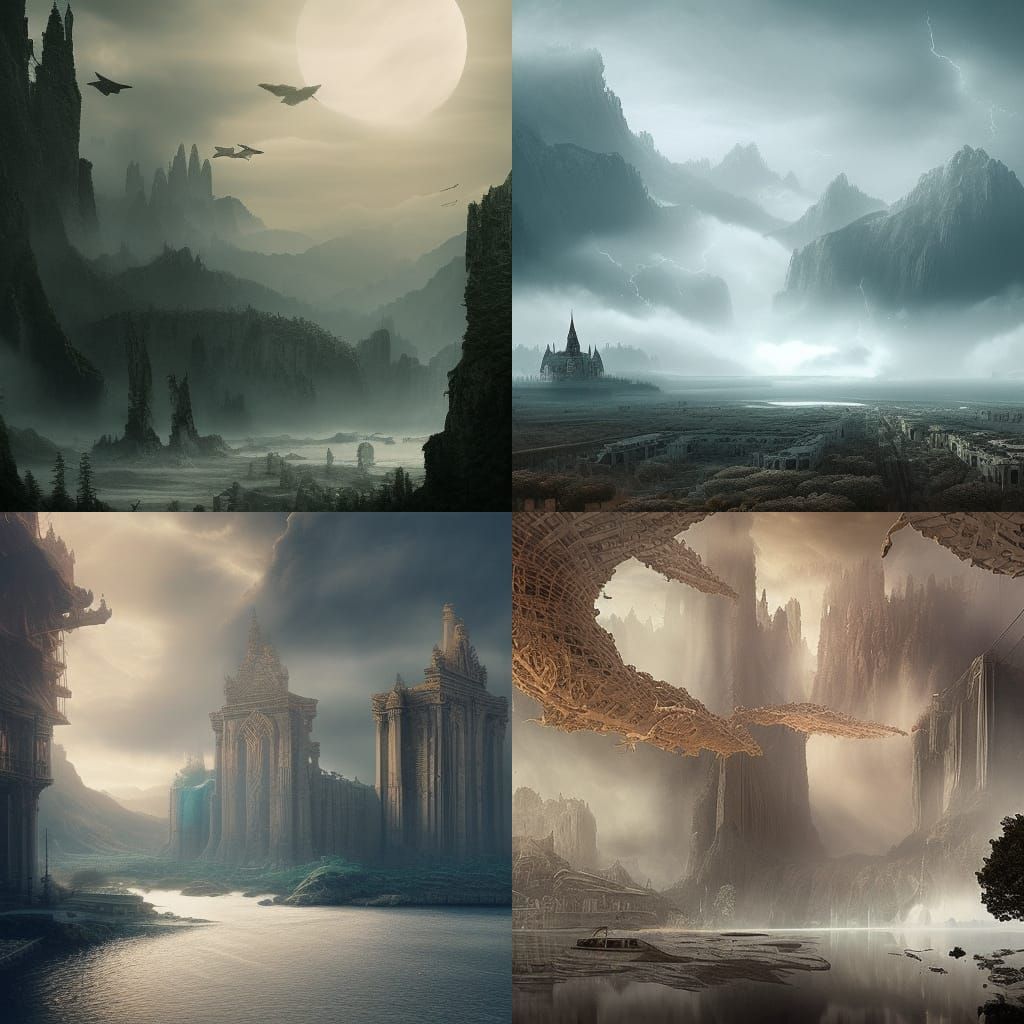 Dramatic Digital Matte Painting in Maximalist Style