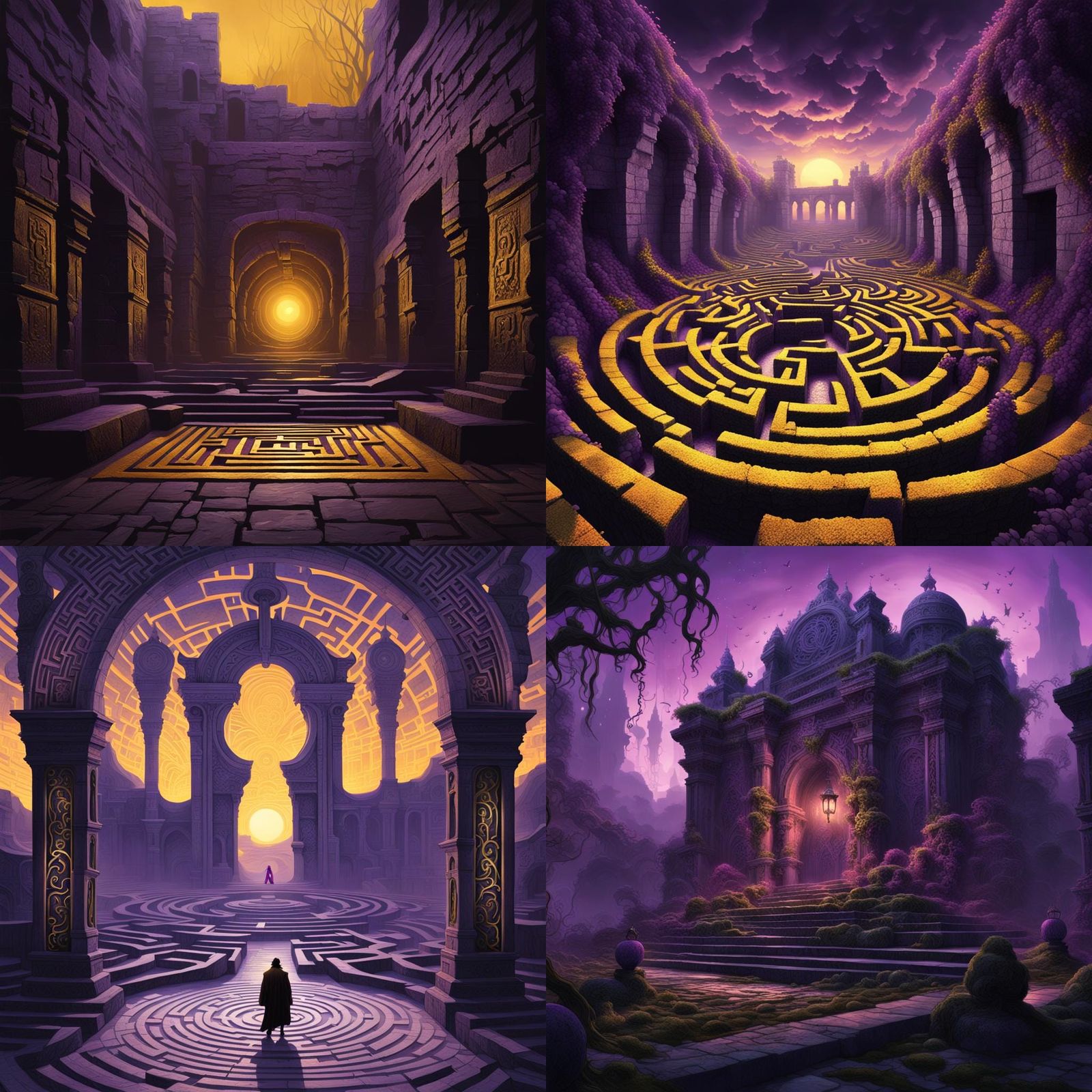 Dark Fantasy Labyrinth with Dynamic Lighting