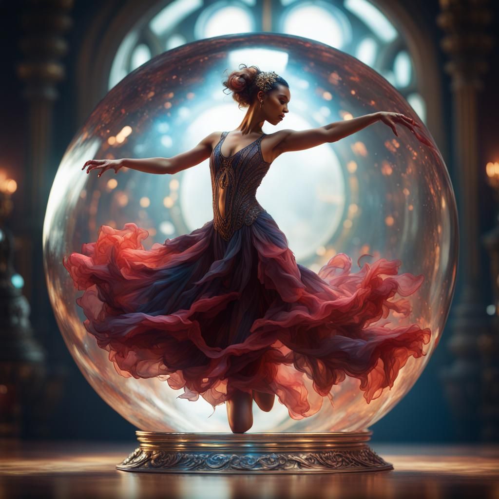 Ballerina in Glass Sphere: Fantasy Concept Art