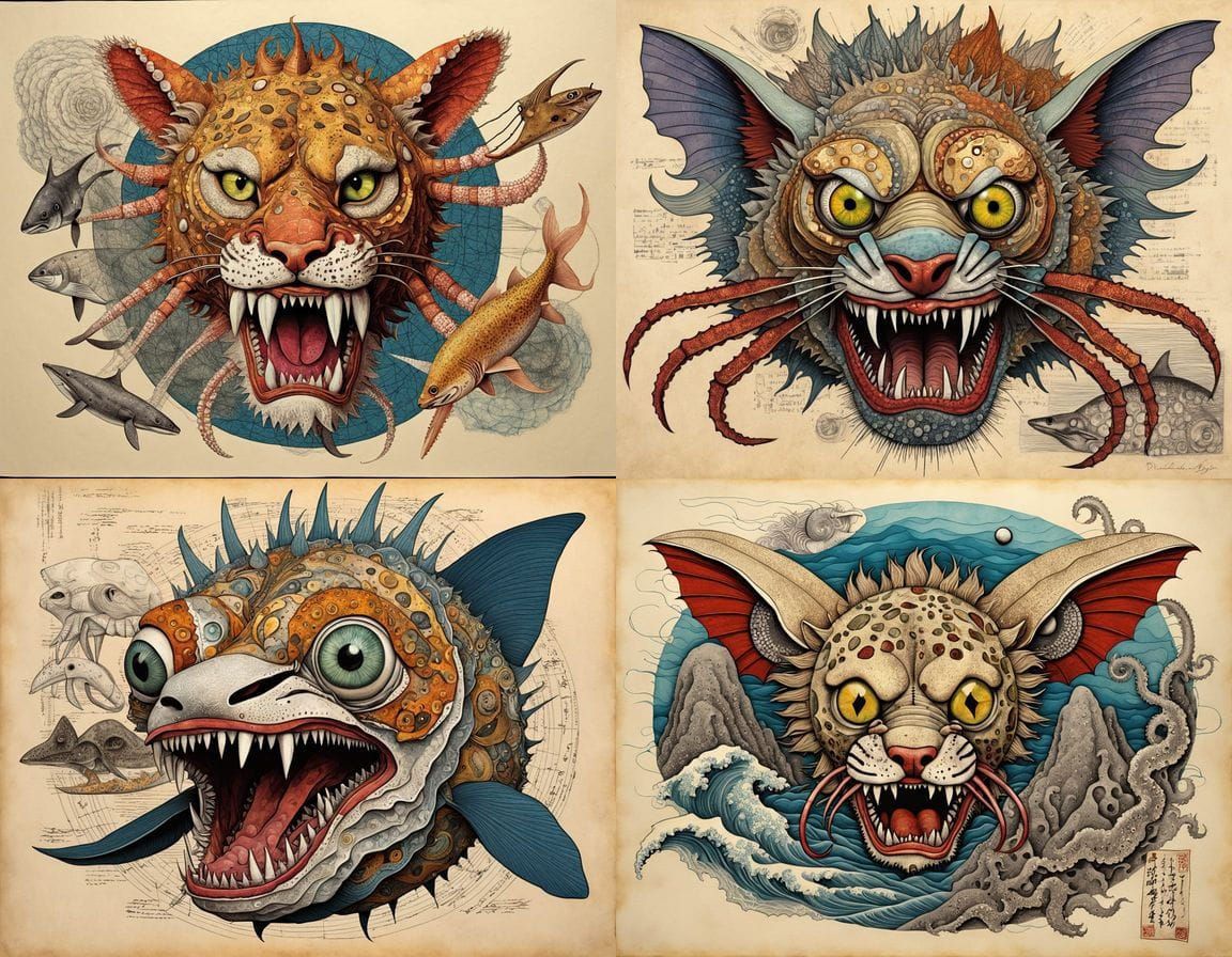 Bizarre Mutant Creature Inspired by Japanese Art