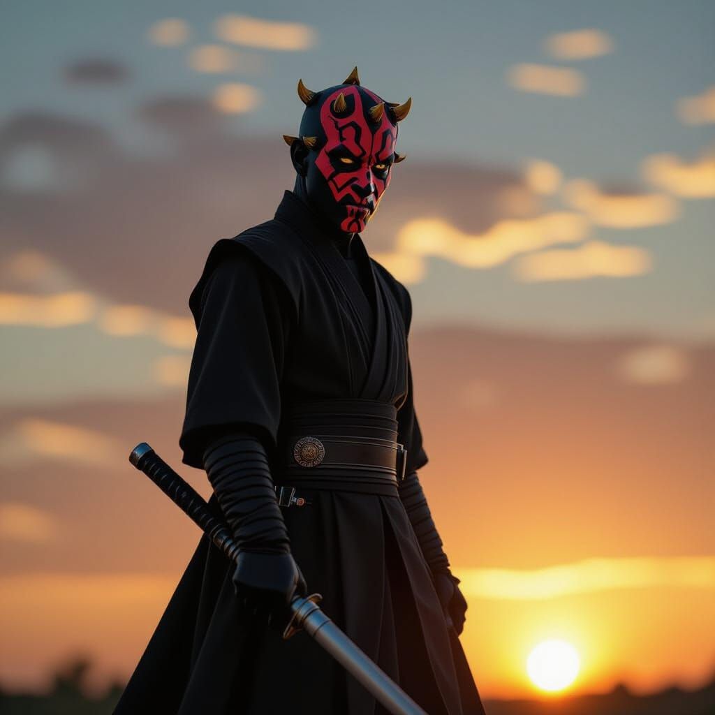 Darth Maul Captured in Natural Golden Hour Lighting