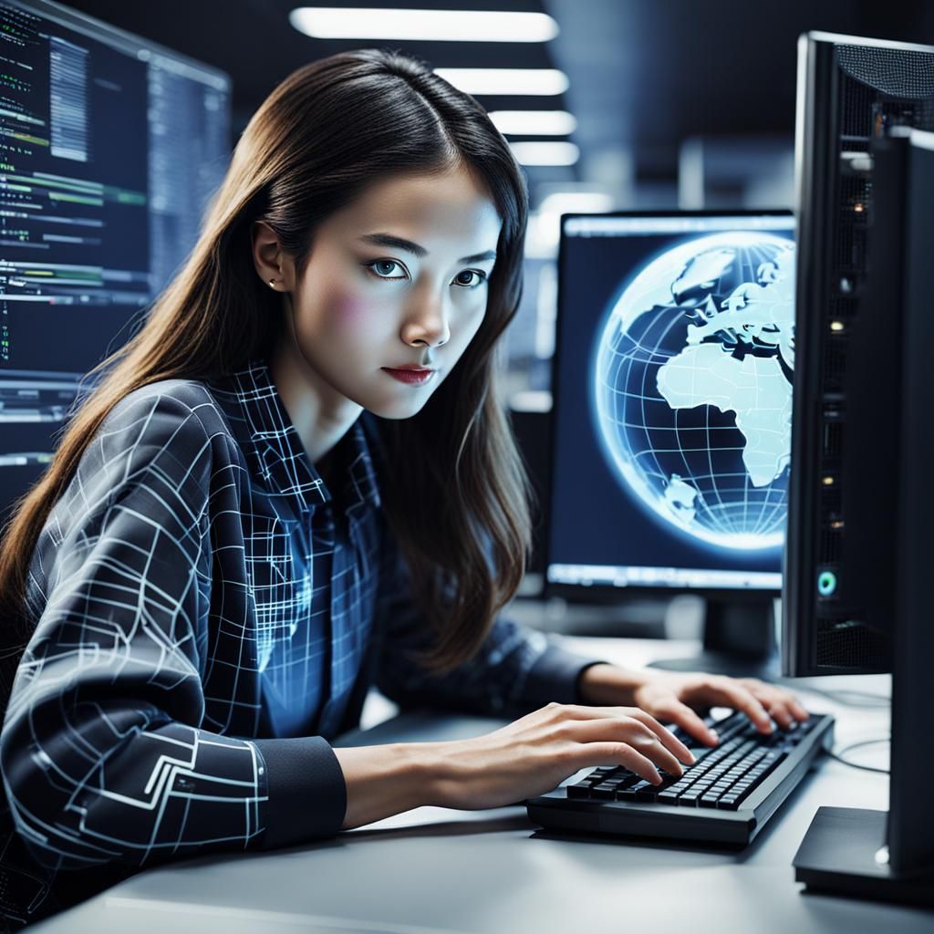 Woman Connecting to Internet on Apple Computer