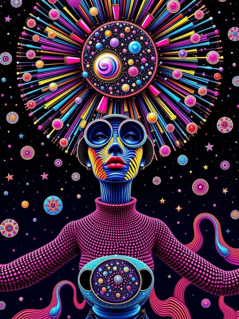 Surreal Oracle in Electric Splendor