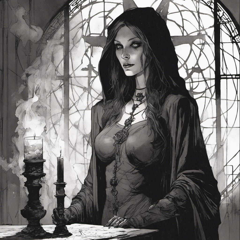 Morgan le Fay in Dark Goth Fantasy Style