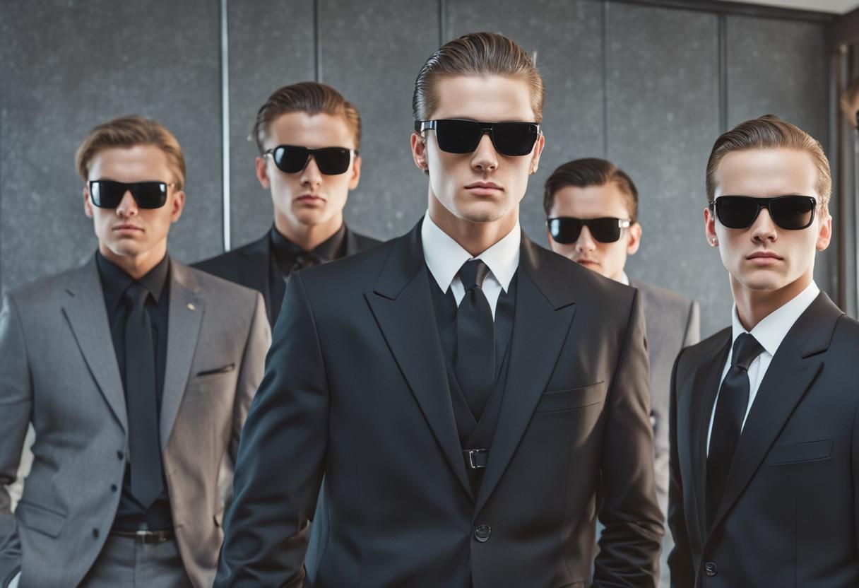 Teenage Security Guards in Tuxedos