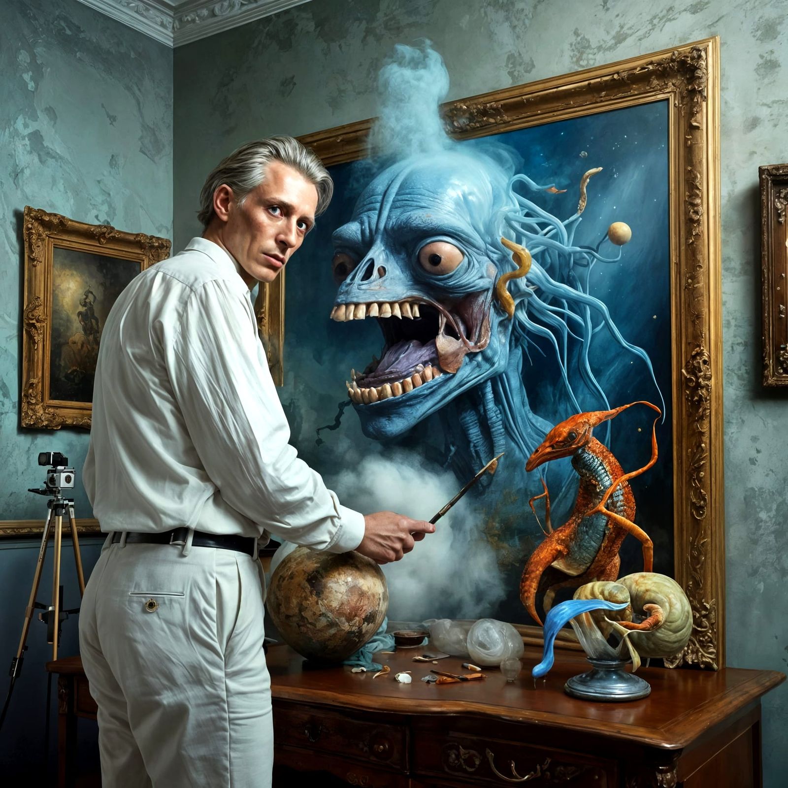 Opulent Surreal Portrait in Magical Realism Style