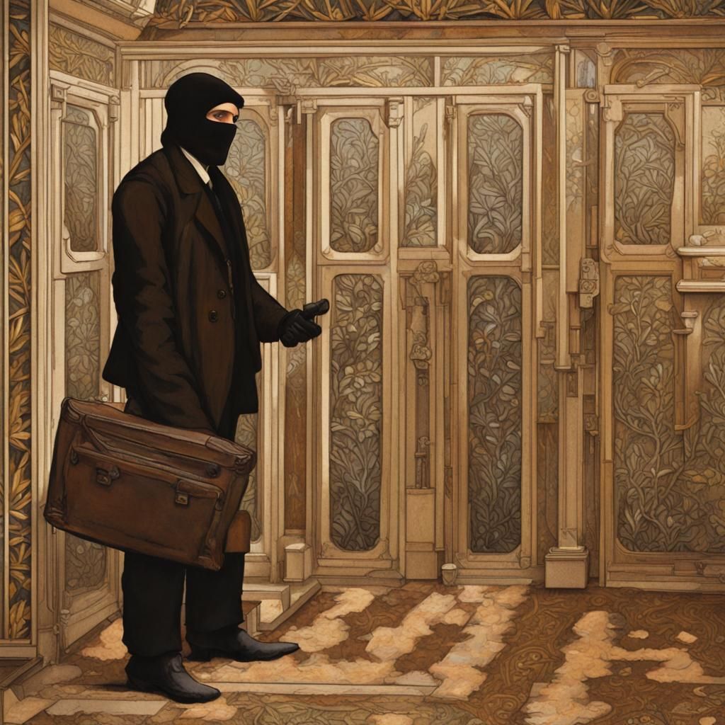 Bank Robber in Pre-Raphaelite Style