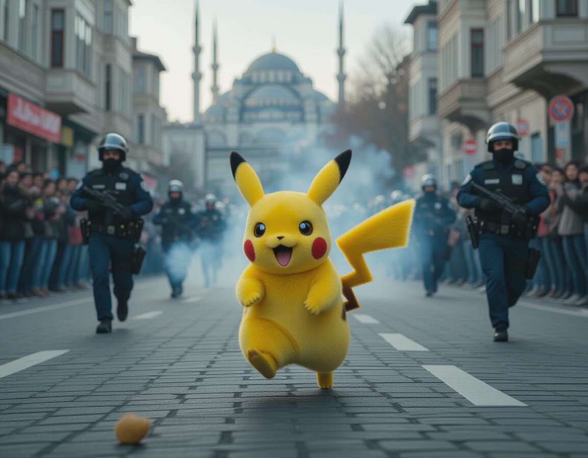 Pikachu on the Run: Istanbul Protest Scene