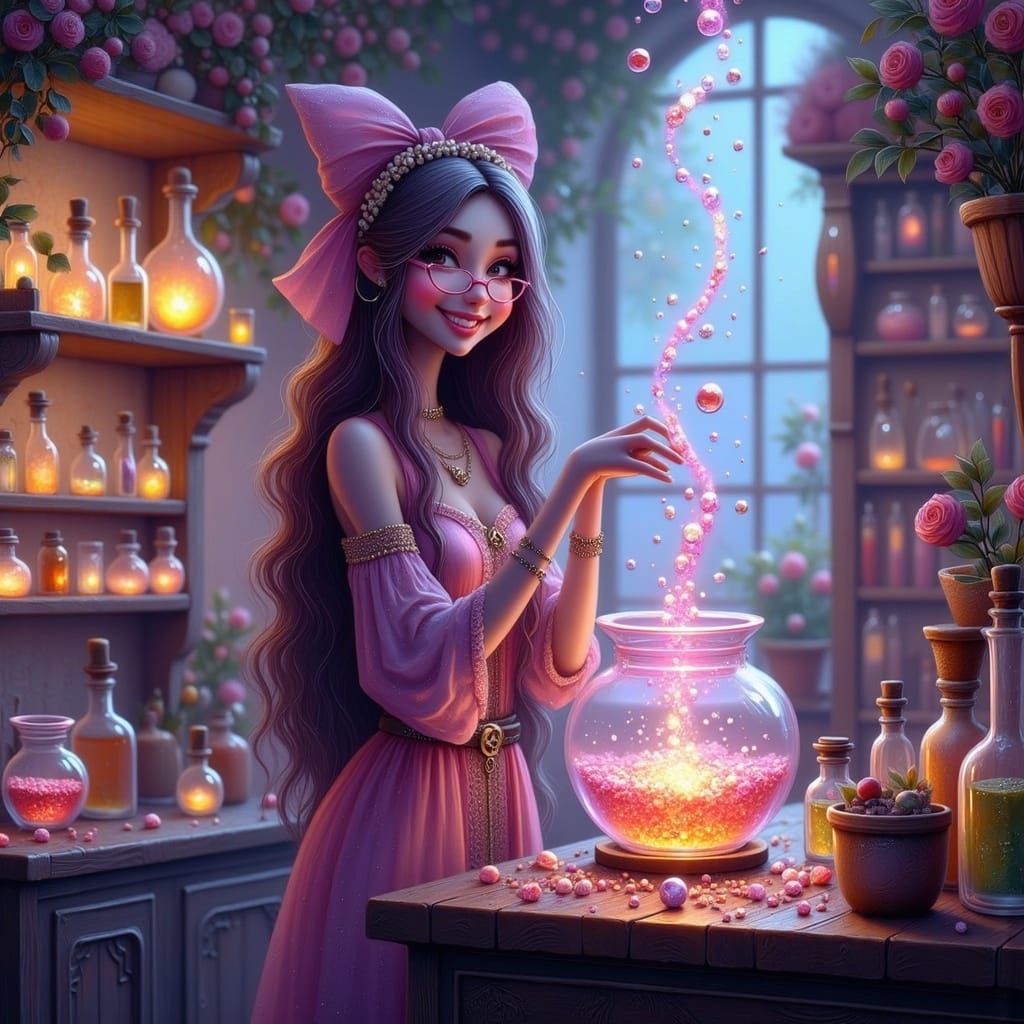 Glittering Magical Potion Shop in Detailed 3D Render