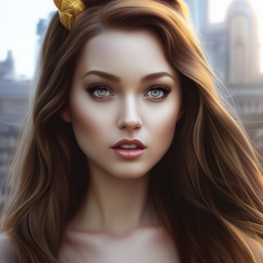 Belle in the City: Hyperrealistic Digital Art