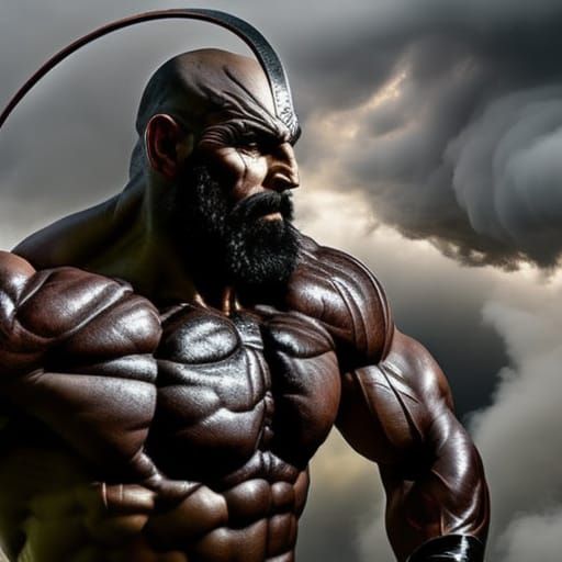 Smokey Cloud God of War in Digital Art Style