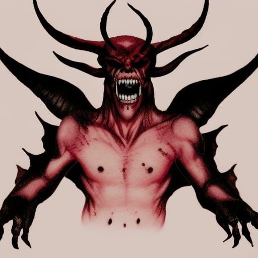 Stylized Demon Portrait in Digital Art