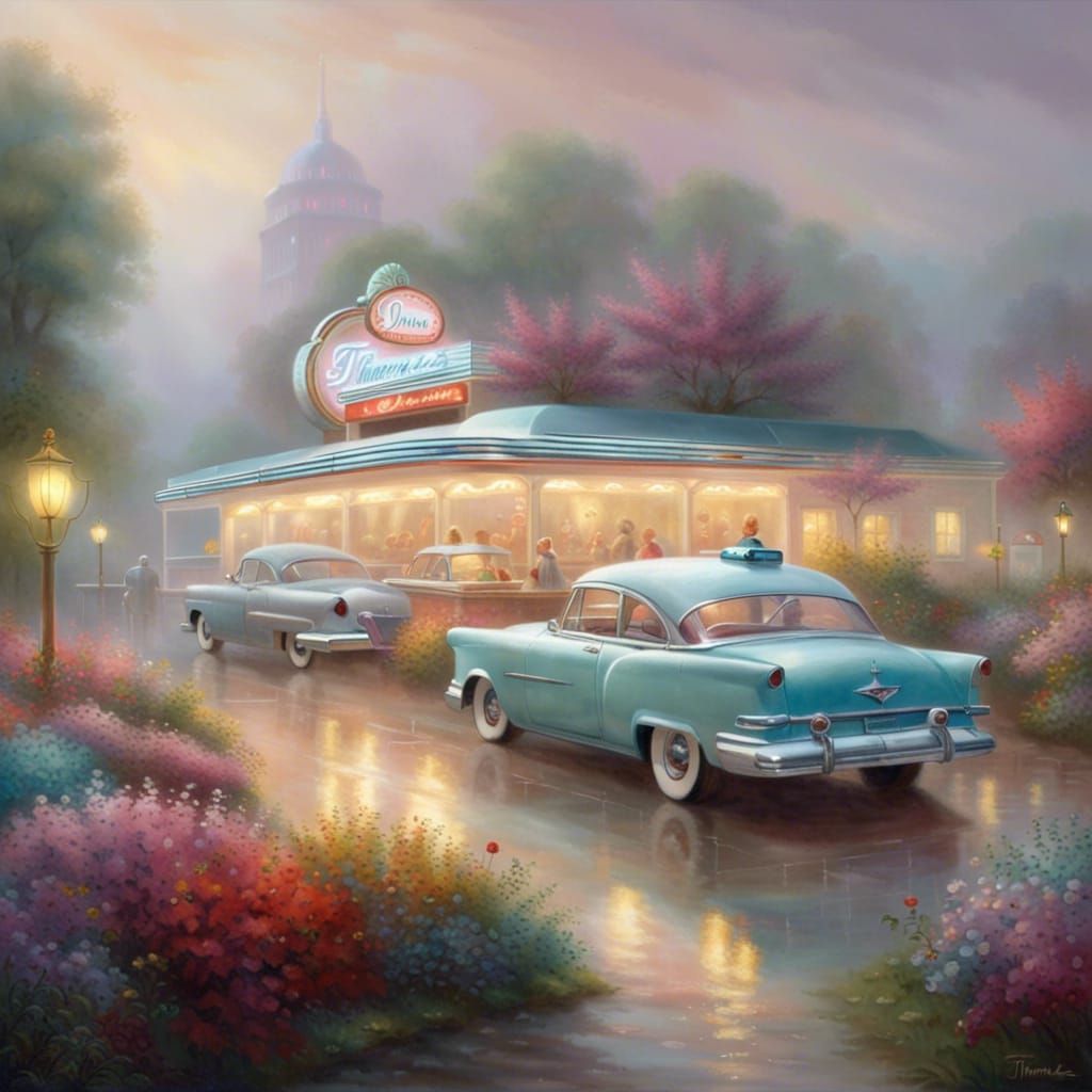 1950s Diner Opens to Secret Garden