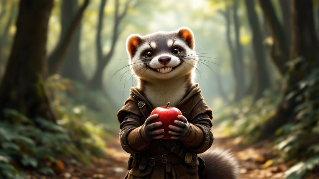 Ferret Ranger Caught Red-Handed with Stolen Apple