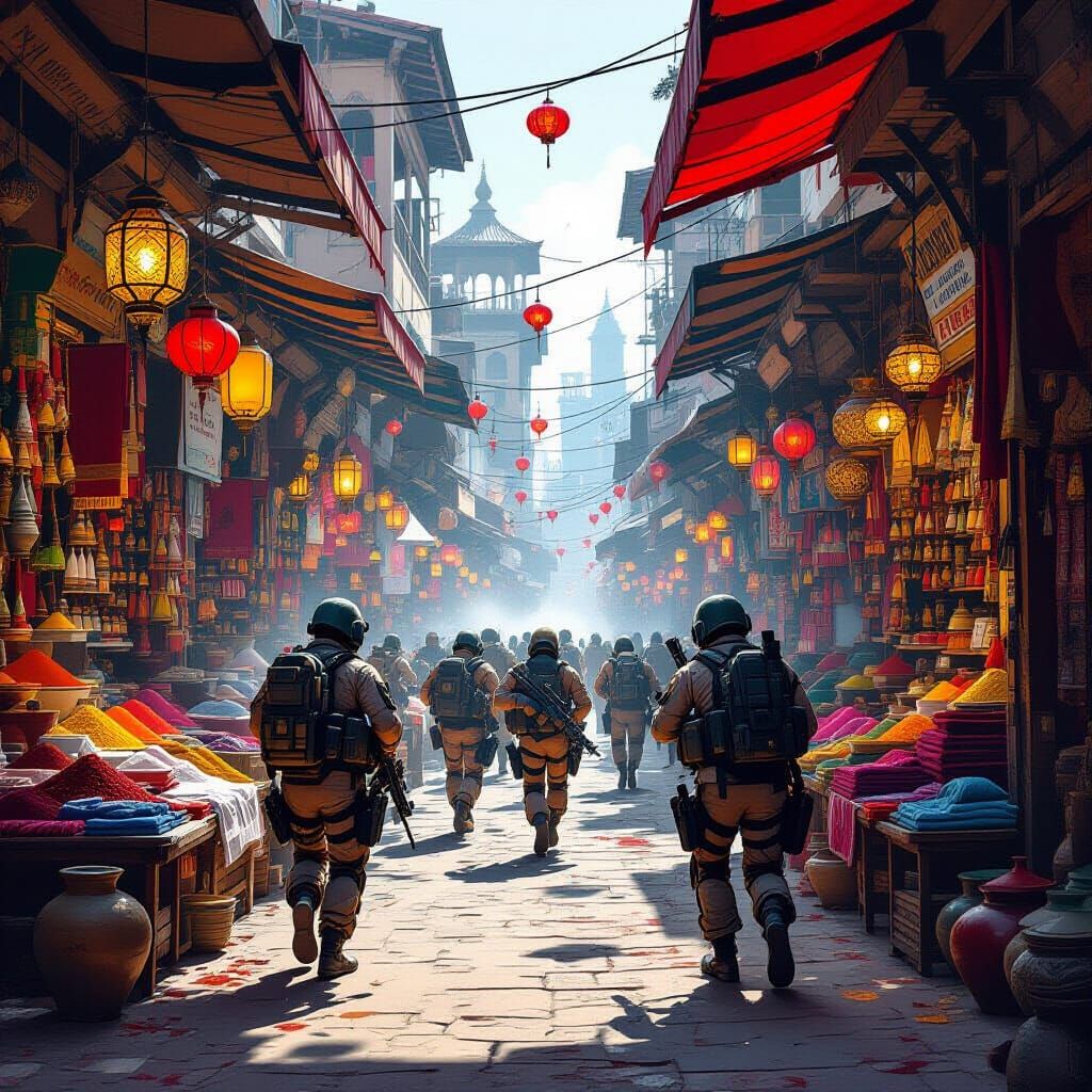 Counter Strike in Vibrant South Asian Bazaar