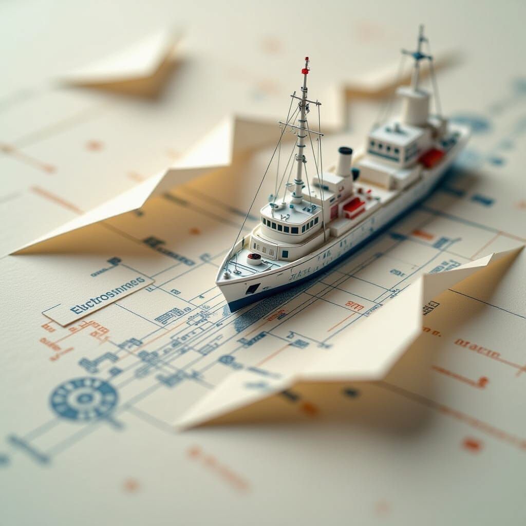 Electrosynthesis Diagram on Origami Paper