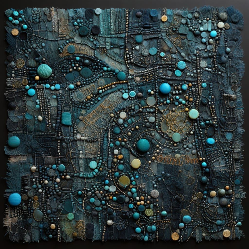 Distressed Tactile Abstraction with Iridescent Beads