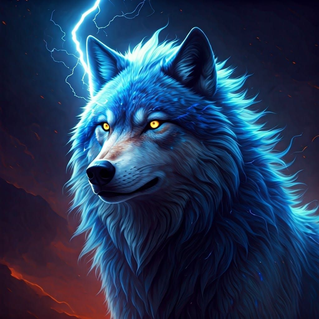 Epic Electric Wolf Unleashes Magical Energy