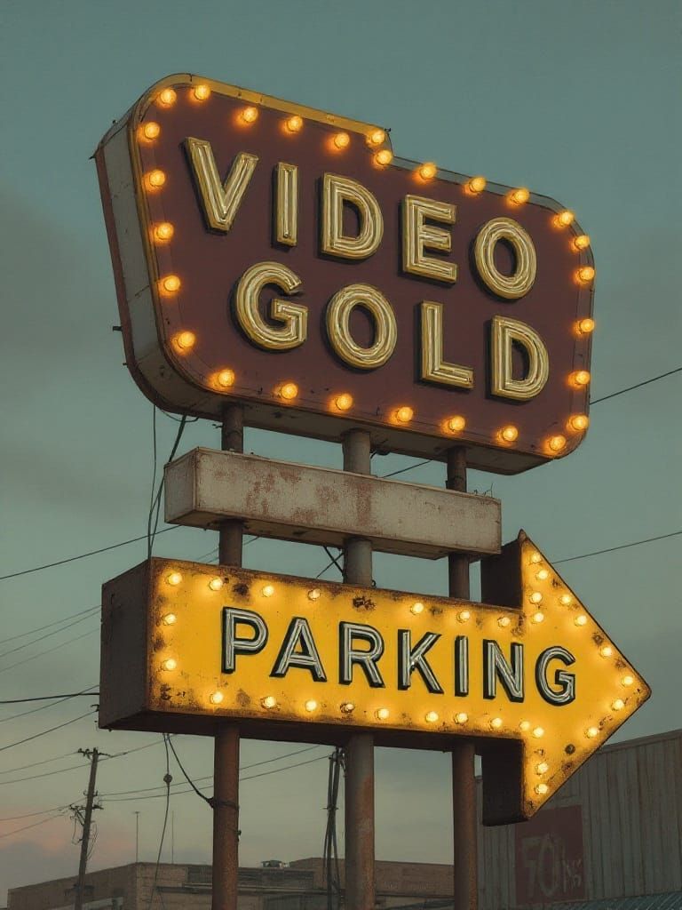 Forgotten Americana Roadside Sign in Vintage Realism Style