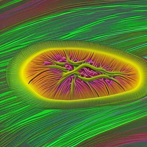 Paramecium in Biology Style with Fractal Elements