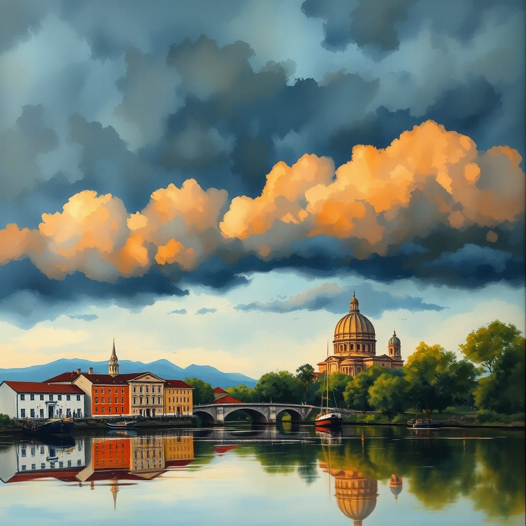 Serene Harmony of Nature and Civilization