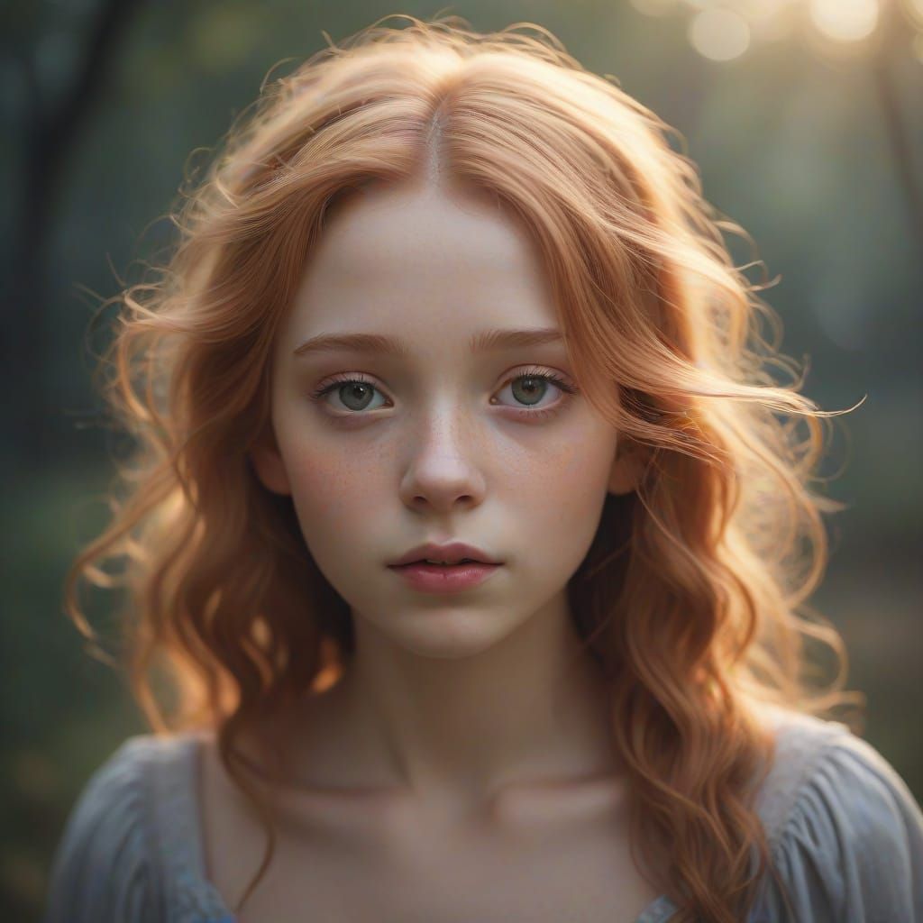 Ethereal Strawberry Blonde Ghost Girl in Soft Focus