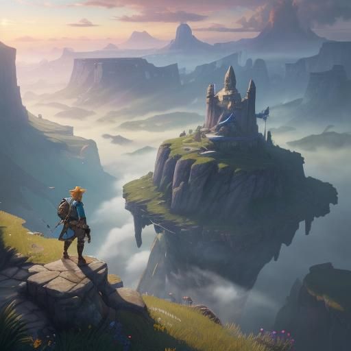 Link Overlooks Hyrule in Breath of the Wild