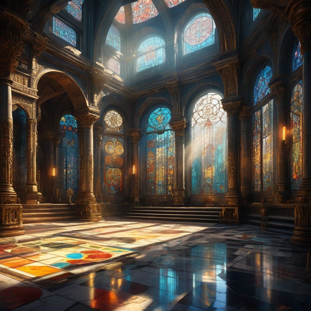 Ethereal Astral Temple in Golden Hour