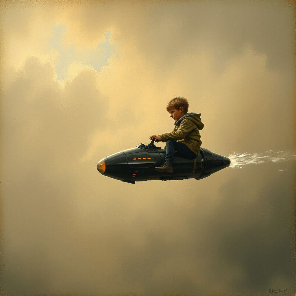 Cyberpunk Hovercraft Ride with Subdued Colors