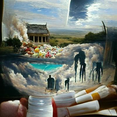 Serene Afterlife Vision as Oil Painting