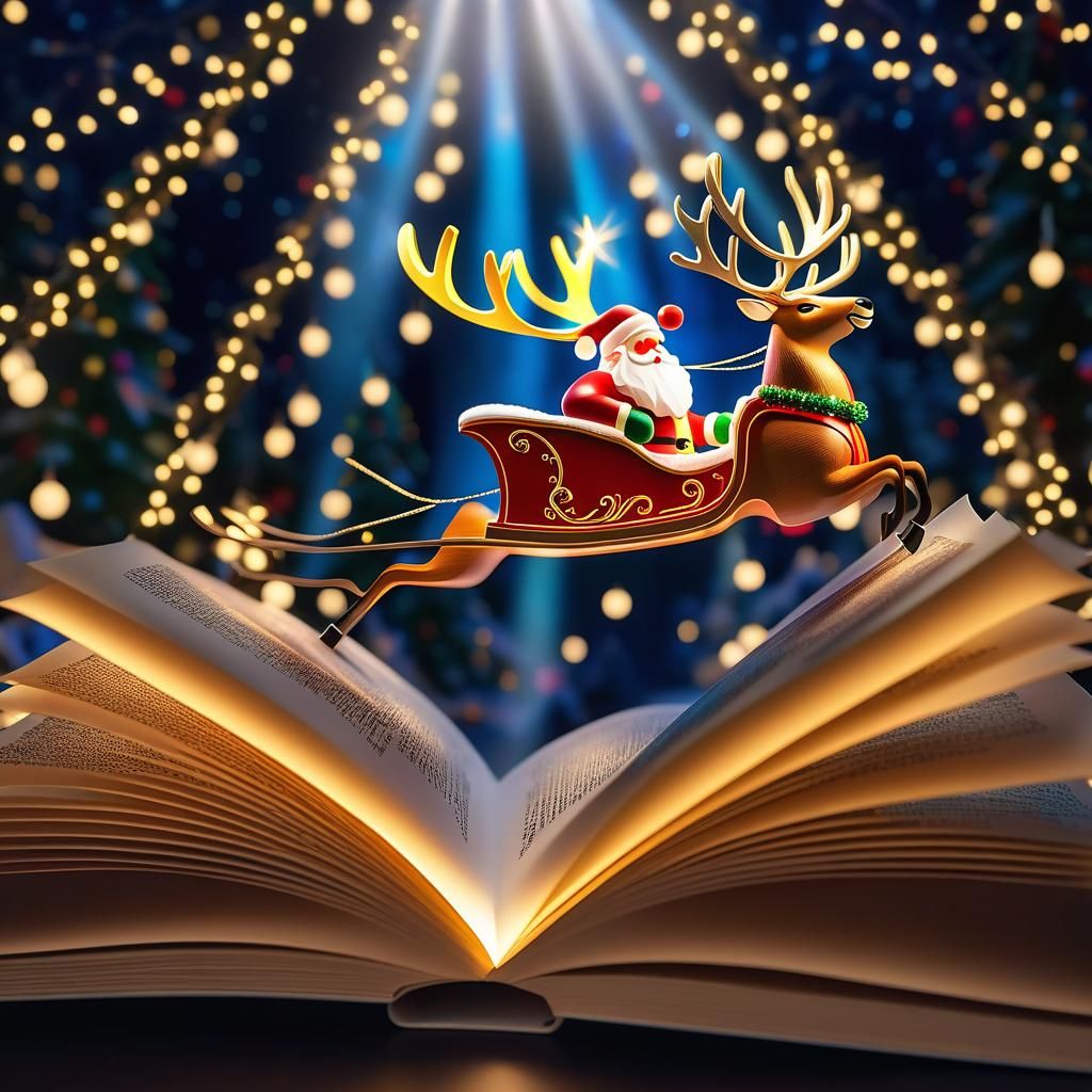 Santa's Sleigh Emerges from Whimsical Christmas Book