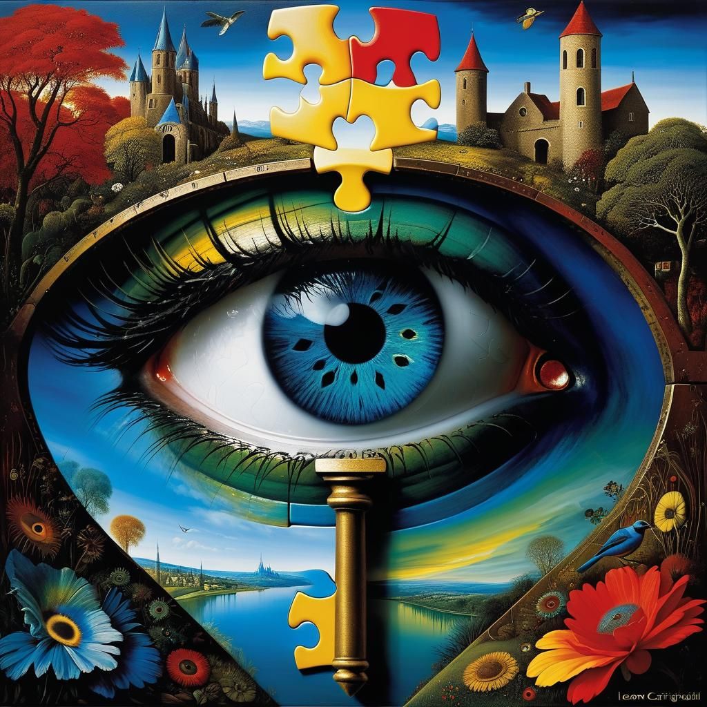Eye witness key, Painted key  is a puzzle that unlocks the m...