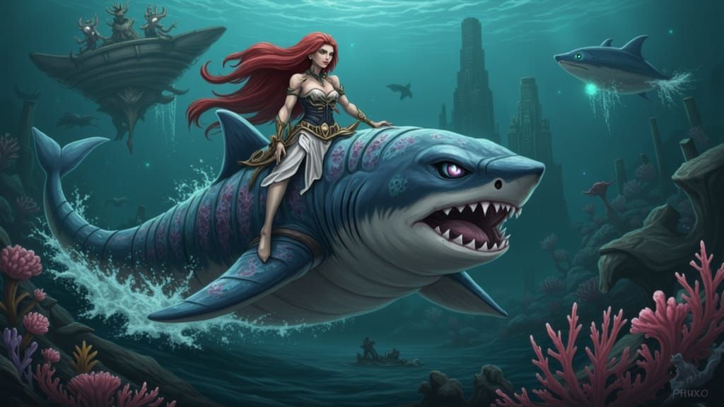 Regal Underwater Kingdom of Atlantis in Rococo Style