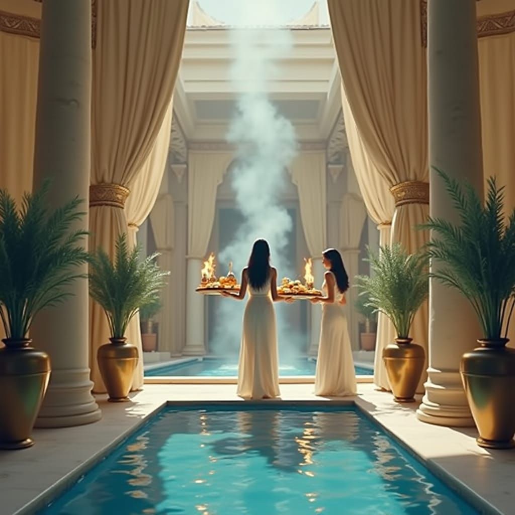 Luxurious Egyptian Bath House with Crystal Blue Waters and E...