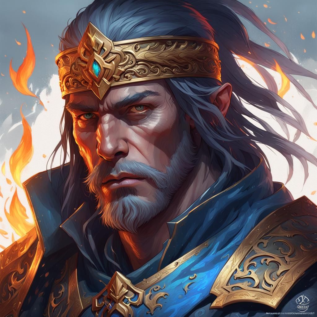 Dark Fantasy Warrior Commander in Medieval Setting