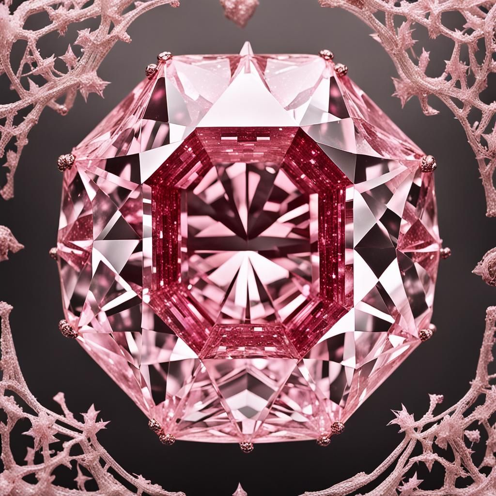 Enigmatic Pale Pink Gem with Shimmering Flecks in Candy Art