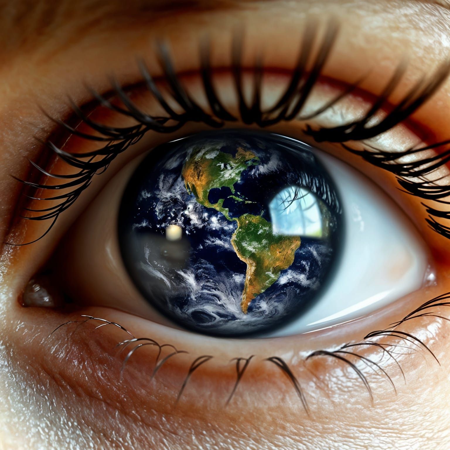Earth as Iris: A Photorealistic Eye Close-Up