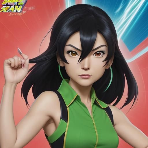 Jade Chan with Omnitrix in Anime Style