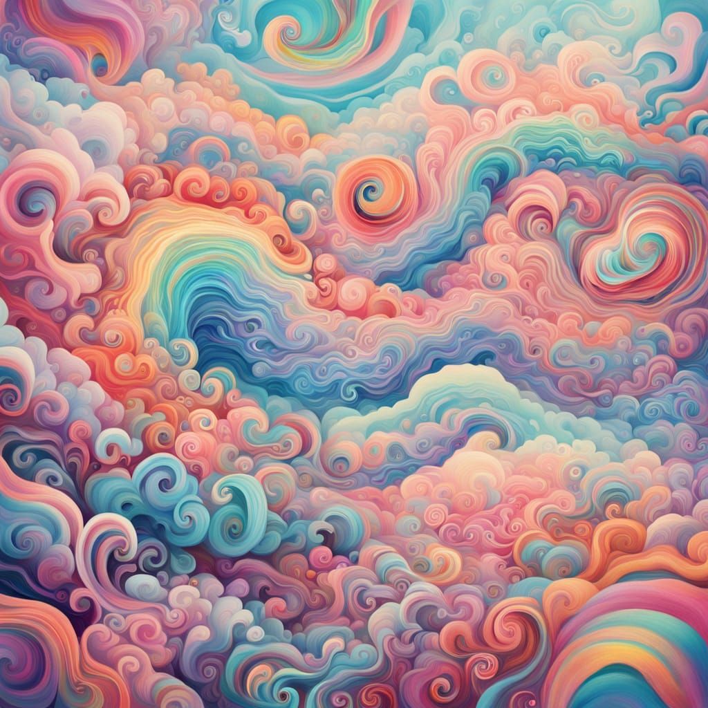 Surreal Dreamscape: Fantastical Creature in Gouache Style