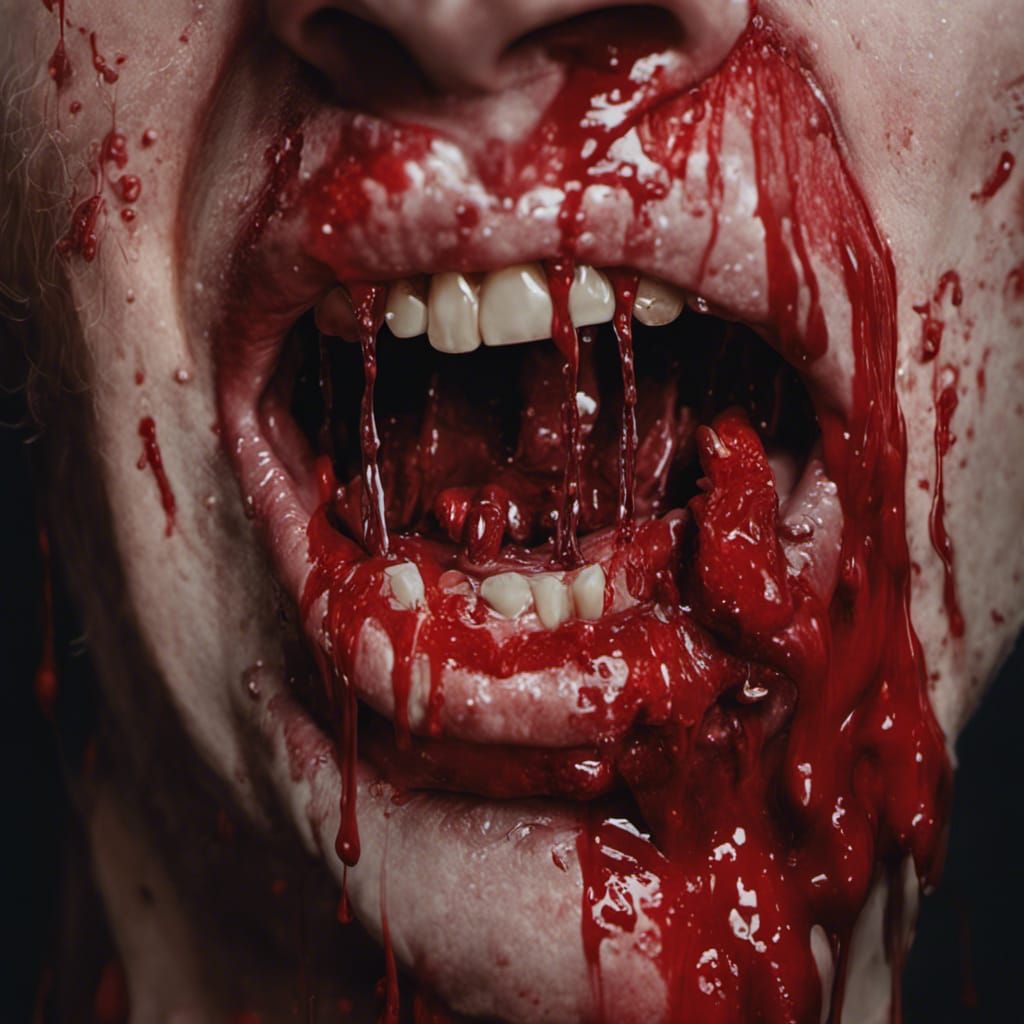 Bleeding Head Held in Hand: Hyperrealistic Impressionism