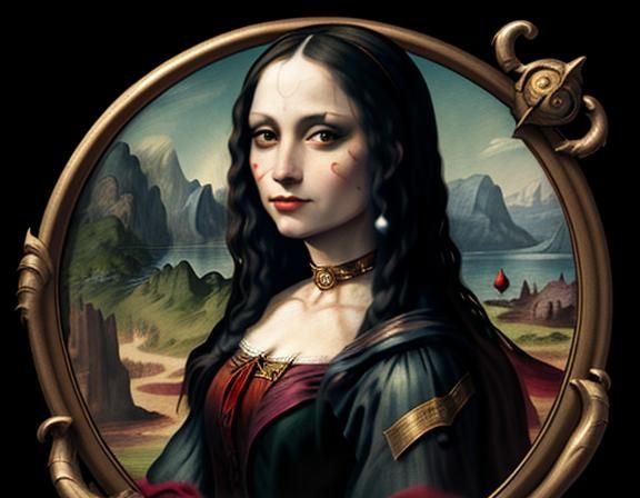 Harley Quinn as Mona Lisa in Beatrix Potter Style