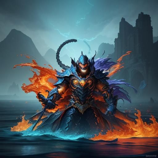 Water and Fire Intertwined: A Matte Painting