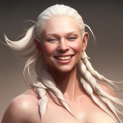 Alluring Albino African Woman: Hyperdetailed Portrait