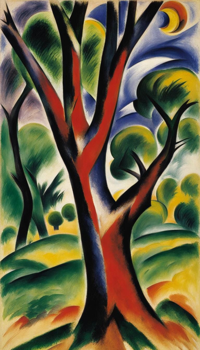 Tree in Expressionist Style