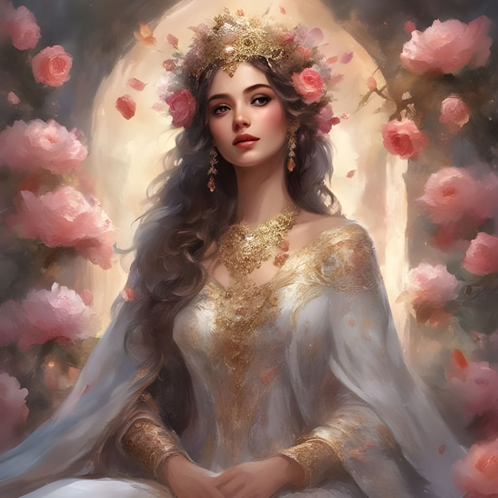 Syrian Princess in a Rose Garden, Royo Style