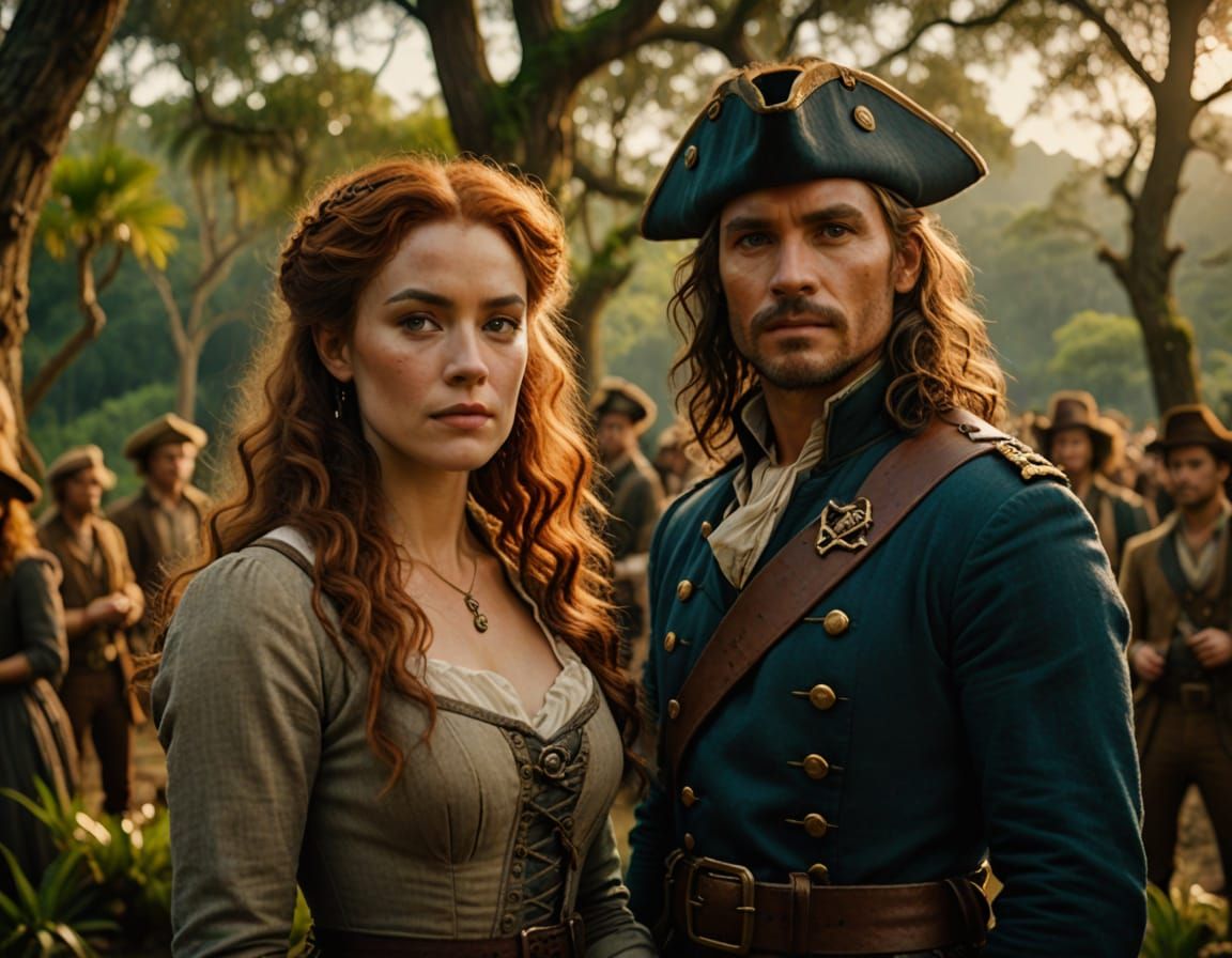 Captain Elisabeth Bonny and Jimmy Hook in the world of Neverland.