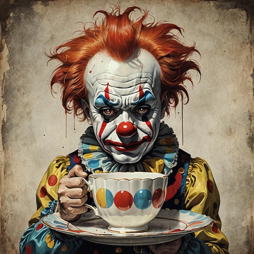 Sad Clown Tears in Teacup