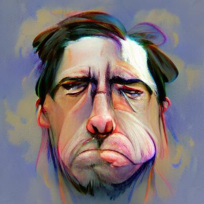 Sad Clown Portrait with Drooping Expression